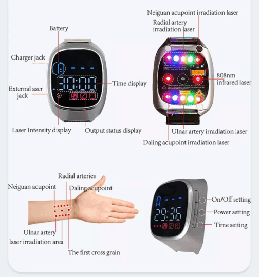 Reloj láser de 4 colores: purifica la sangre, mejora la circulación y controla la diabetes. - Imagen 3